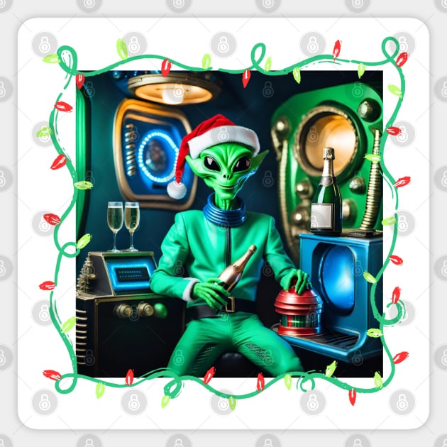 Alien Santa claus Sticker by Studio468